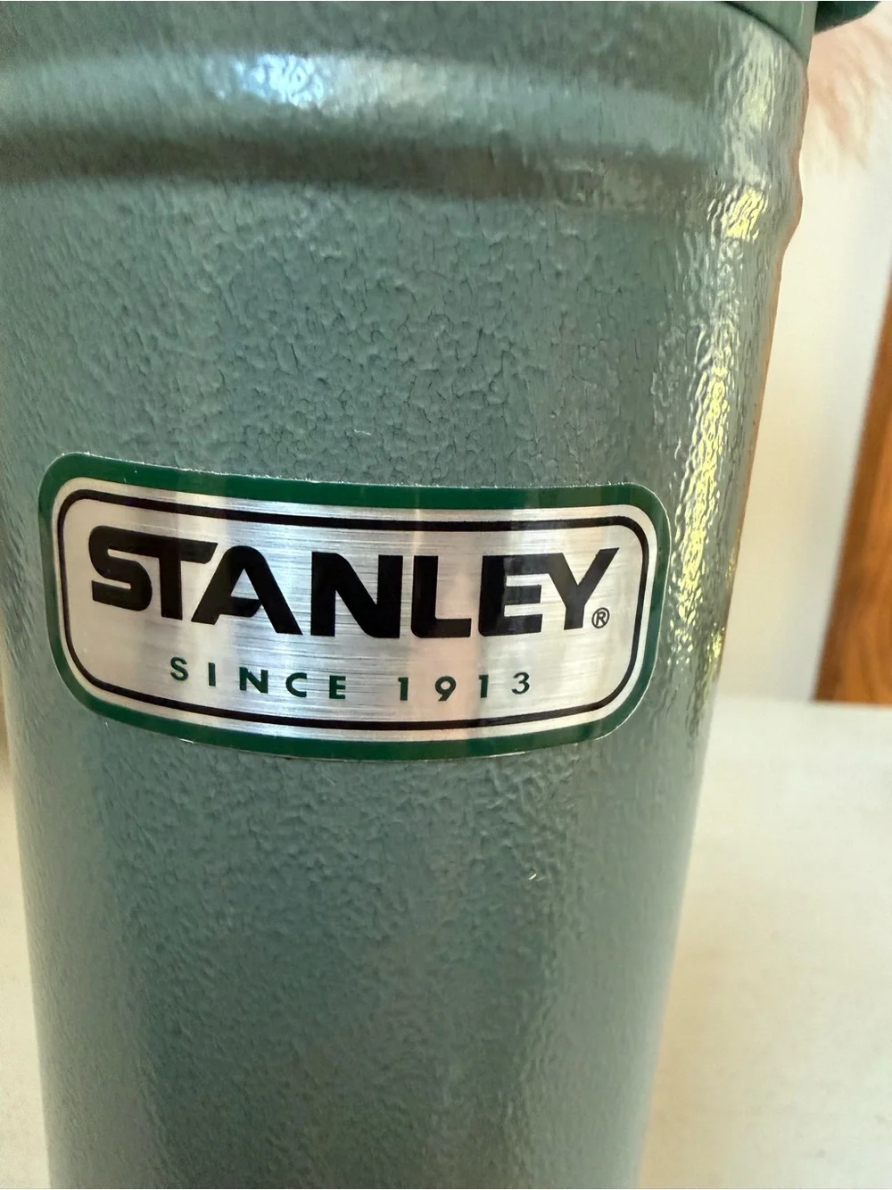 Stanley Green Stainless Vacuum Flask with Dark Green Cap - Picture 10 of 11
